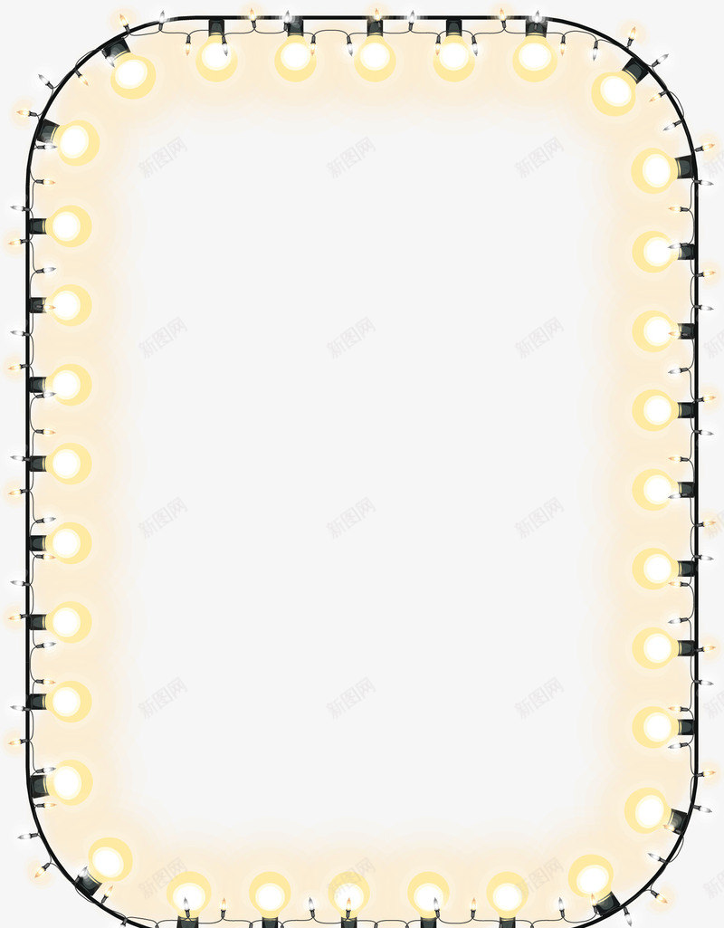 黄色彩灯边框png免抠素材_新图网 https://ixintu.com 唯美 彩灯边框 水彩 黄色光晕 黄色彩灯 黄色边框