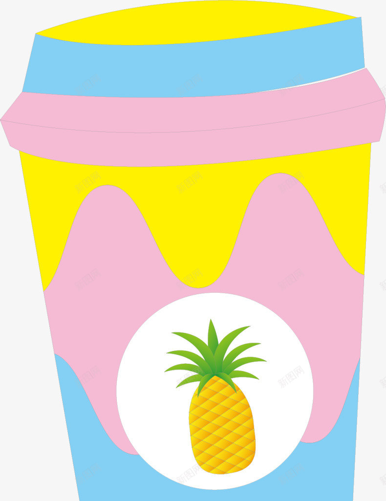夏季饮料杯装菠萝汁png免抠素材_新图网 https://ixintu.com 一杯果汁 一杯饮料 夏季果汁 夏季饮料 杯装菠萝汁 黄色菠萝