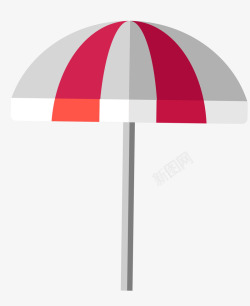 凉爽主题设计手绘卡通沙滩太阳伞高清图片