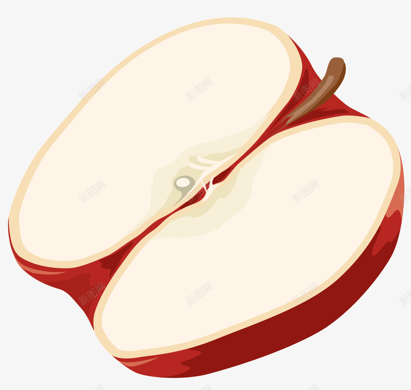 半个红苹果矢量图ai免抠素材_新图网 https://ixintu.com 半个苹果 水果 水果蔬菜 白色 种子 红色苹果 食物 矢量图