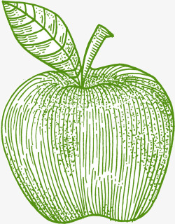 绿色线条苹果矢量图素材