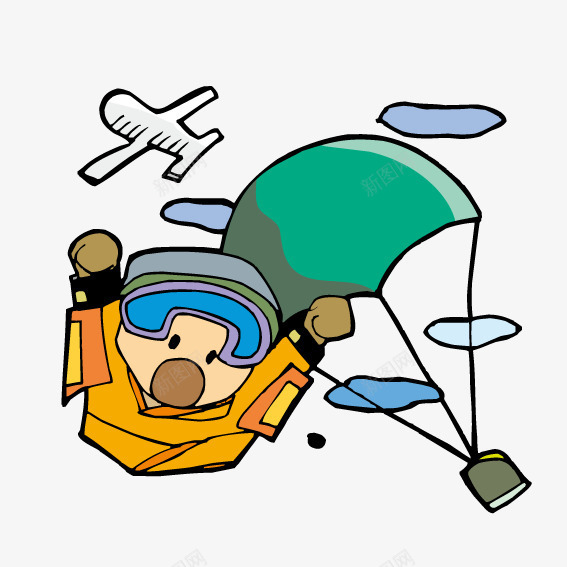 跳伞的飞行员png免抠素材_新图网 https://ixintu.com 跳伞 飞机 飞行员
