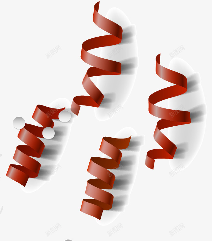 漩涡丝带png免抠素材_新图网 https://ixintu.com 丝带 漩涡丝带 白色 红丝带