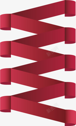 红丝带旋转标题框矢量图素材