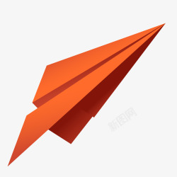 橘色纸飞机精美橘色卡通纸飞机高清图片