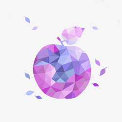 苹果紫色剪影素材