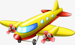 卡通黄色飞机素材