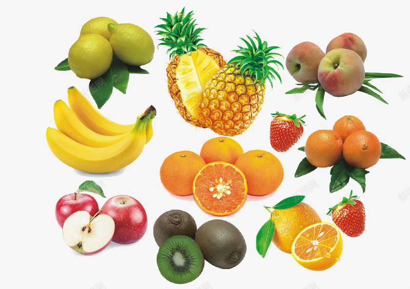 水果合集png免抠素材_新图网 https://ixintu.com 产品实物 凤梨 奇异果 水果 脐橙 苹果 香蕉