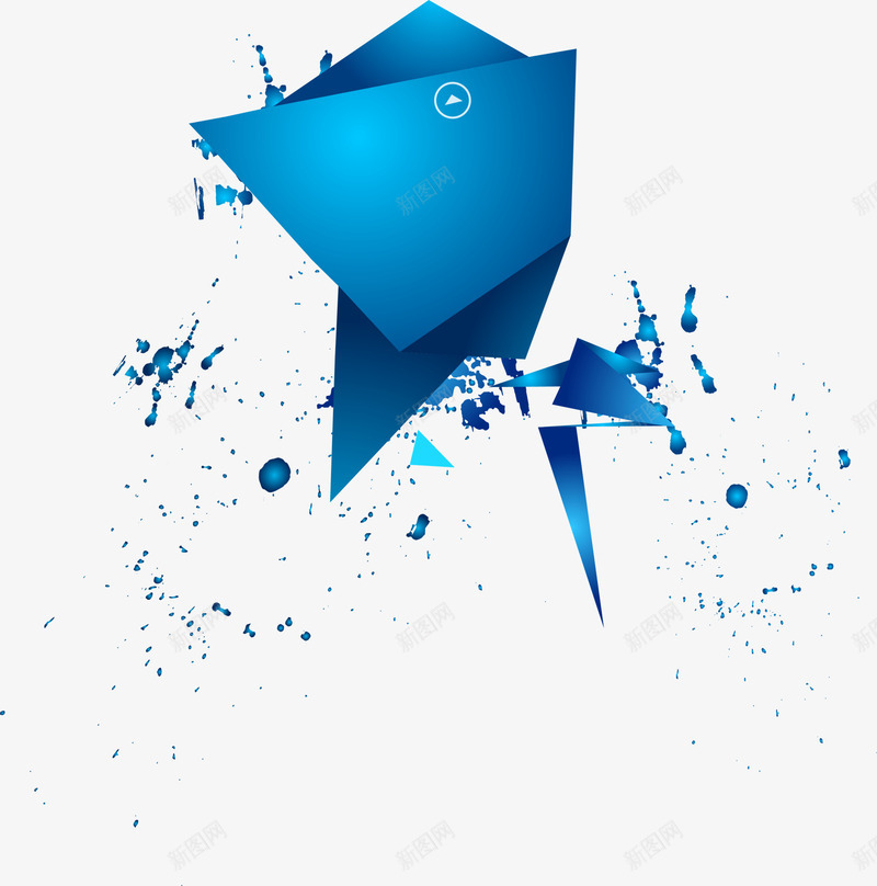 蓝色组合水彩png免抠素材_新图网 https://ixintu.com 免抠PNG 几何 水彩 组合 蓝色 装饰图案