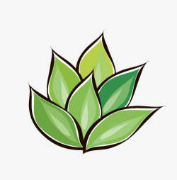 彩绘绿色植物卡通彩绘植物花卉树木高清图片