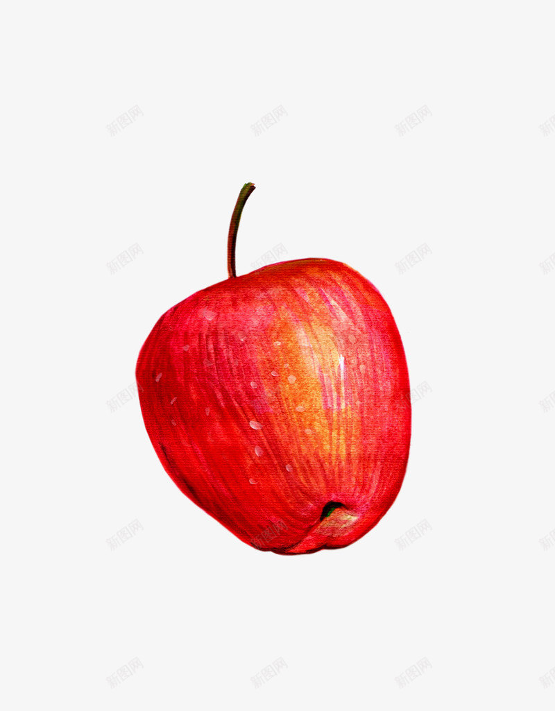 油画水果新鲜苹果png免抠素材_新图网 https://ixintu.com 健康 新鲜水果 新鲜苹果 有机 水果 油画水平 红色苹果