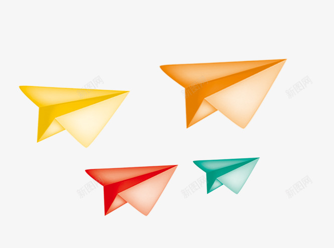 四色纸飞机png免抠素材_新图网 https://ixintu.com 红色纸飞机 纸飞机 黄色纸飞机