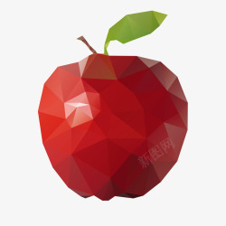 低多边形红色苹果素材