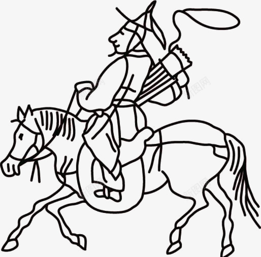 骑马的军人png免抠素材_新图网 https://ixintu.com 军人 军人骑马扛旗 古代 古代军队 线 马