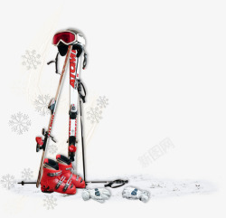冬季滑雪工具素材
