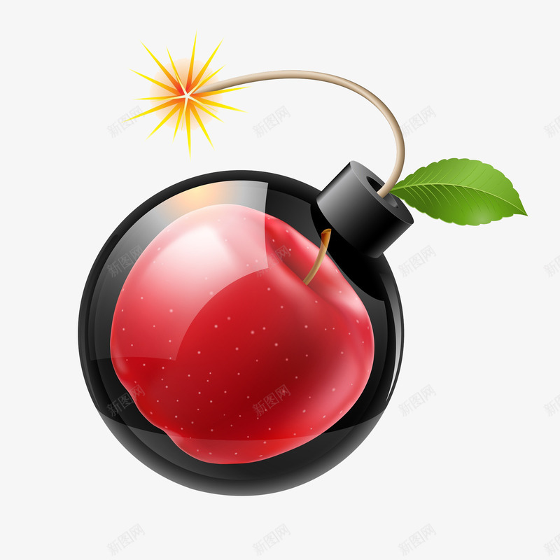 炸弹里的红苹果png免抠素材_新图网 https://ixintu.com 卡通 果肉 栖霞苹果 水果 清脆香甜 炸弹 甜的 红苹果 苹果 营养丰富 酸甜的