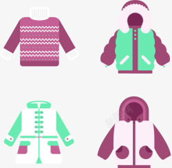 紫色外套冬季棉服矢量图高清图片