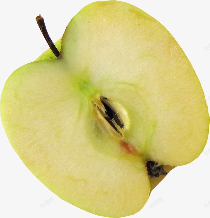 绿色切开的苹果png免抠素材_新图网 https://ixintu.com 切开的苹果 绿色苹果 苹果
