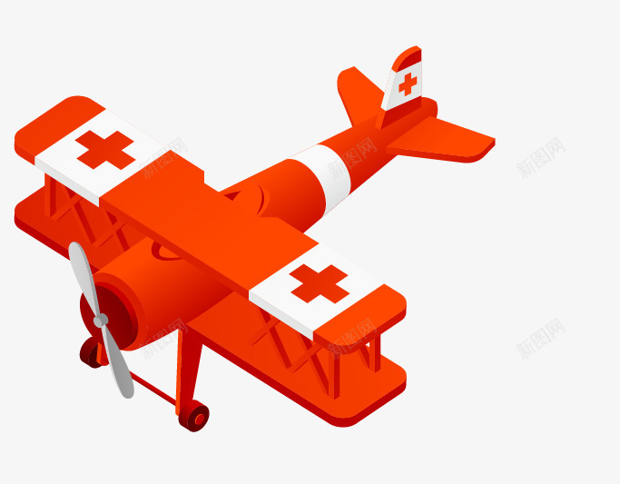 橙色玩具飞机png免抠素材_新图网 https://ixintu.com 儿童玩具 卡通 彩色 玩具 红色飞机 飞机