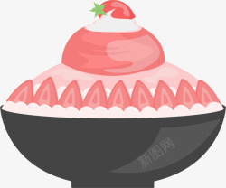 一碗草莓夏季一碗草莓冰激凌高清图片
