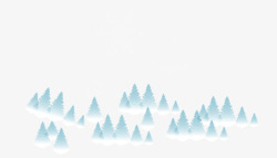 卡通手绘冬季雪树素材