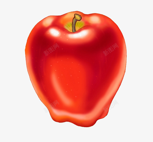 红色苹果png免抠素材_新图网 https://ixintu.com 手绘苹果 水果 熟透的果实 蛇果