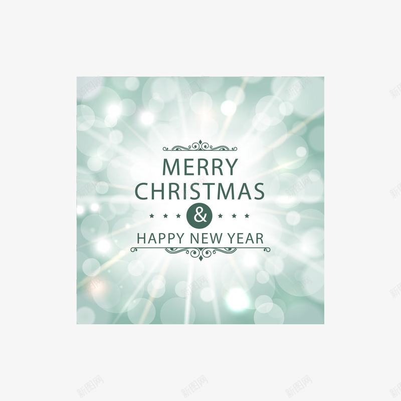 绿色光晕圣诞贺卡png免抠素材_新图网 https://ixintu.com 圣诞快乐 圣诞贺卡 字体设计 清新风格 艺术字