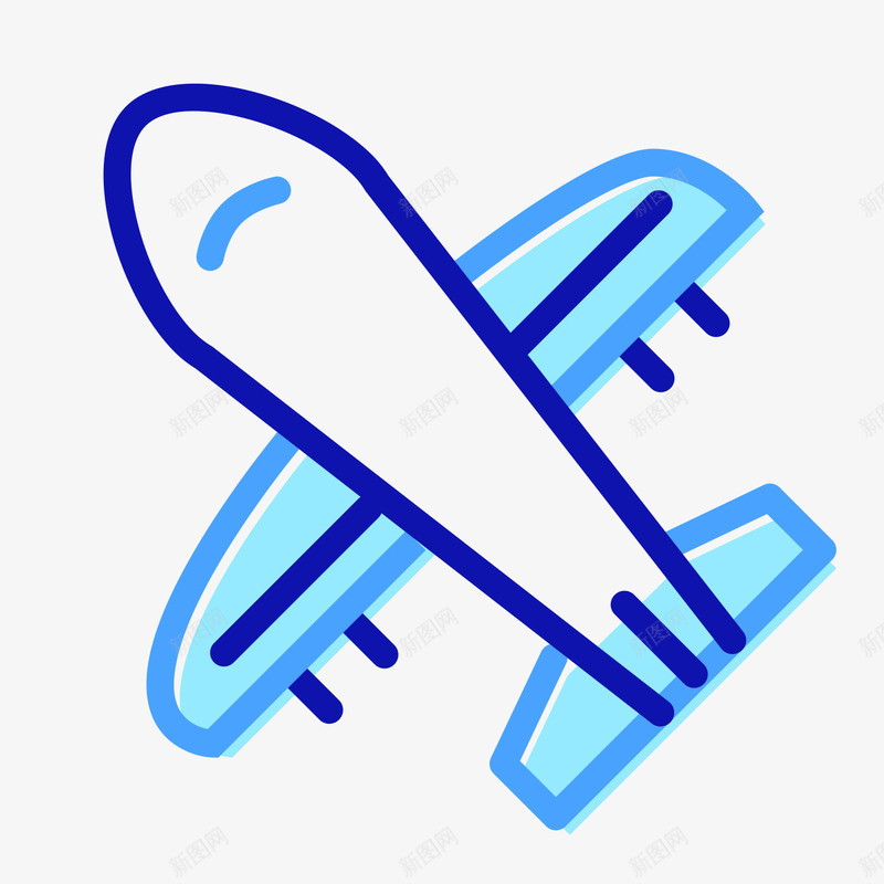 蓝色手绘飞机元素矢量图图标eps_新图网 https://ixintu.com 卡通图标 扁平化 手绘 科技 蓝色 飞机 飞行 矢量图