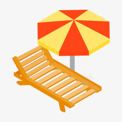 伞下的椅子素材