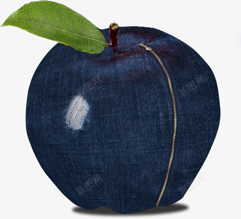 创意牛仔布料苹果png免抠素材_新图网 https://ixintu.com 创意 布料苹果 抽象苹果 牛仔 苹果