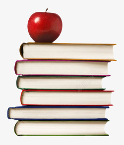 苹果效果厚实放着红苹果堆起来的书实物高清图片