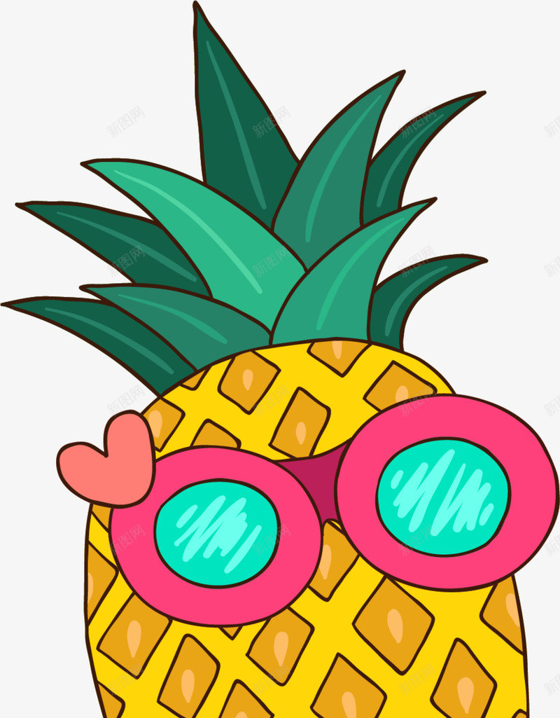 夏季戴着墨镜的菠萝png免抠素材_新图网 https://ixintu.com 卡通菠萝 夏天菠萝 夏季菠萝 帅气菠萝 戴着墨镜的菠萝 橙色菠萝