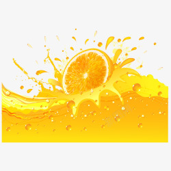 橙汁和橙子矢量图素材