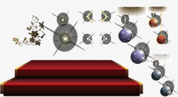 红色舞台背景装饰图案素材
