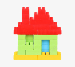 层叠房屋玩具别墅塑料积木实物高清图片