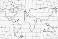 地图png免抠素材_新图网 https://ixintu.com 地图 飞机路线图