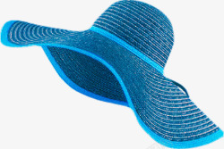 蓝色编织遮阳帽素材