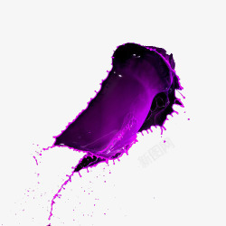 紫色涂料染料喷溅高清图片