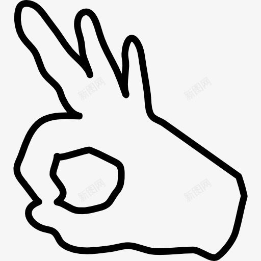 手指圈概述手的姿势图标png_新图网 https://ixintu.com 信号 圆 姿势 形状 手 手势 手指 苗条的图标 轮廓
