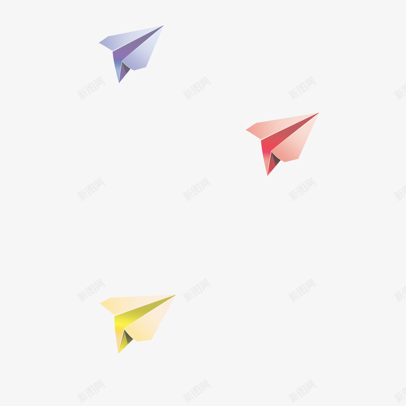 折纸飞机免费psd免抠素材_新图网 https://ixintu.com 免费Png素材 彩色 折纸 童趣 飞机