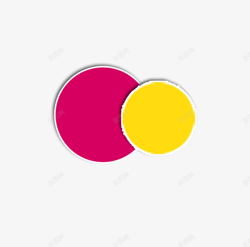红黄两色圆形图标组合png_新图网 https://ixintu.com 图标 圆形 红色 重点 黄色