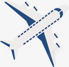 白色蓝条卡通飞机图标png_新图网 https://ixintu.com 卡通 白色 飞机