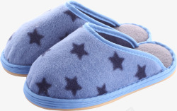 蓝色星星冬季拖鞋素材