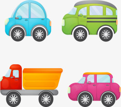玩具汽车素材彩色玩具小汽车矢量图高清图片