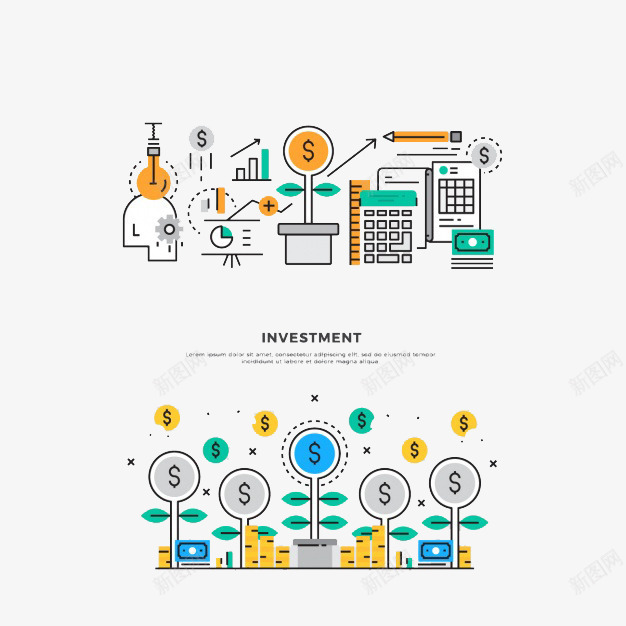 金钱符号牌图标png_新图网 https://ixintu.com 小图标 组合 金钱符号 黄色