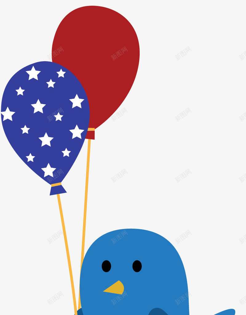 拿着气球的小鸟png免抠素材_新图网 https://ixintu.com 卡通小鸟 喜鹊 报喜鸟 气球 蓝色 飞翔 鸟类