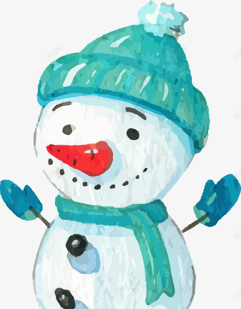 圣诞节冬季卡通雪人图案png免抠素材_新图网 https://ixintu.com 卡通手绘 可爱 圣诞节 水彩 雪人