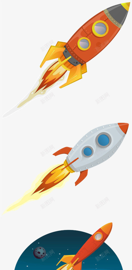 火箭png免抠素材_新图网 https://ixintu.com 卡通飞机 火箭 飞机 飞行图