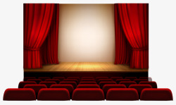 舞台窗帘红色幕布舞台高清图片