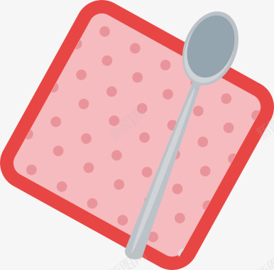 条纹桌垫手绘勺子桌垫图标矢量图图标